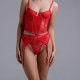 Red velvet lingerie set